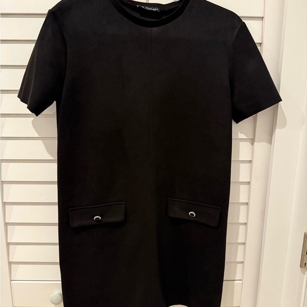 Zara Black Mini Dress with Pocket Detail